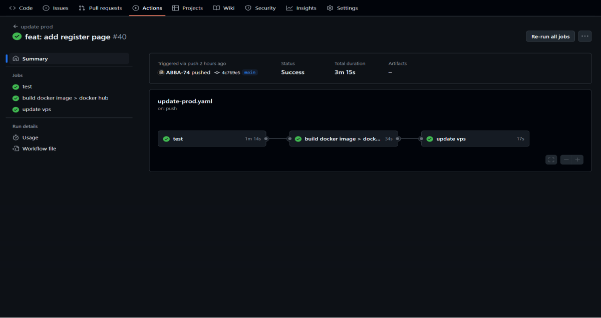 capture ecran github actions