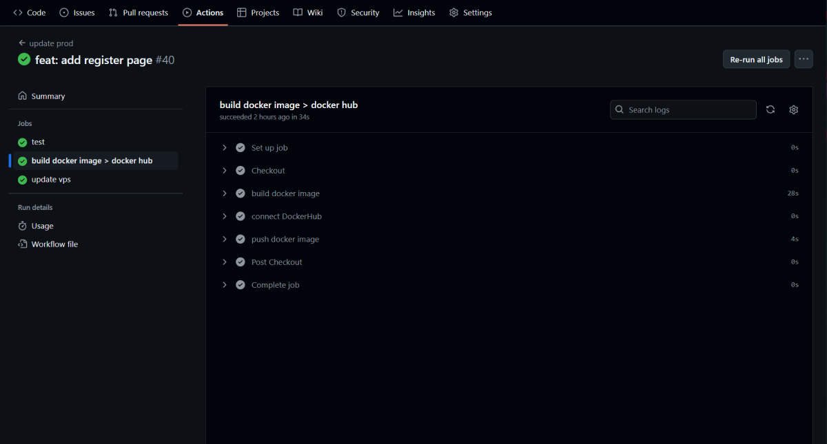 capture ecran github actions